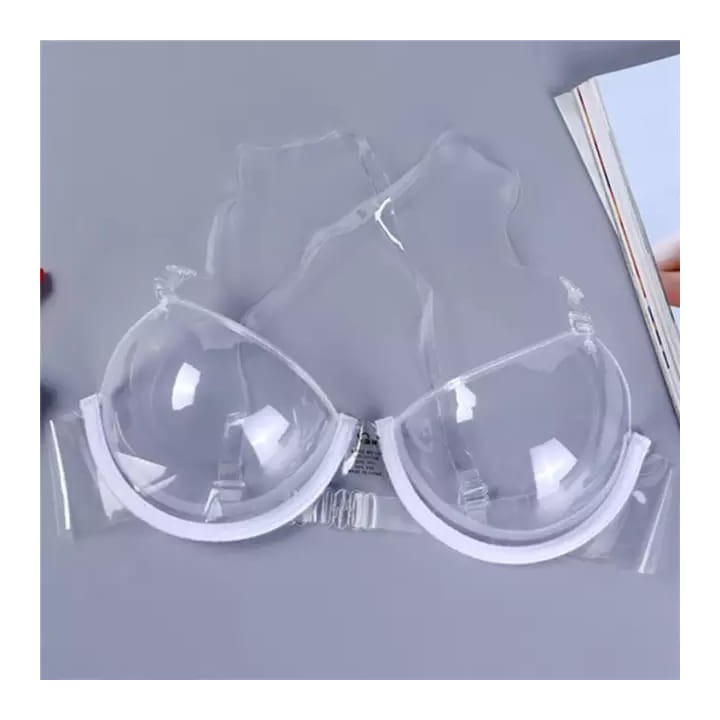 Crystal Clear Transparent Plastic Bra for Women