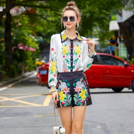 Imported  Digital Print Shirt and Short Trendy 2 Pc Coord Set