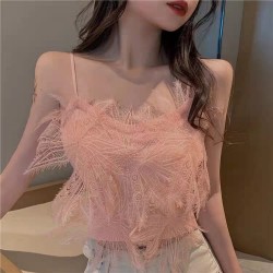 Western Couture™ Feather Lace Knitted Crop Top