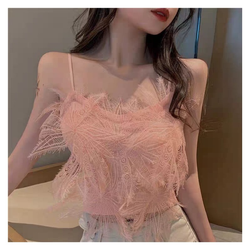 Western Couture™ Feather Lace Knitted Crop Top