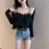Western Couture™ Feather Lace Knitted Crop Top