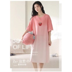 Western Couture™ Imported Summer Special Comfortable Milk Silk Cotton Short Nighties with Chest Pads