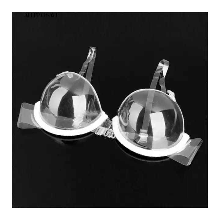Crystal Clear Transparent Plastic Bra for Women
