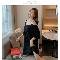 Western Couture™ Imported Summer Special Comfortable Milk Silk Cotton Short Nighties with Chest Pads