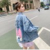 Imported   Fashion Streetwear Famous Cartoons Print Denim Jacket for Women