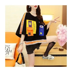Western Couture™ Oversized Summer Patchwork T-Shirt – Vibrant Street Style