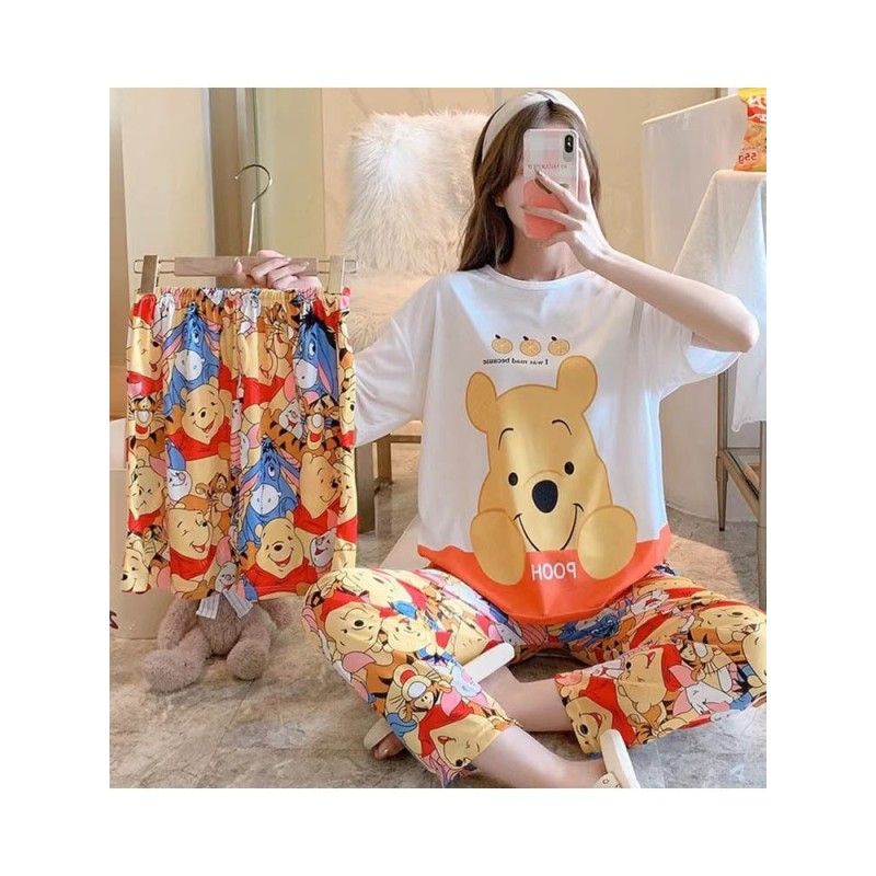 Western Couture™ Imported 3 Pc Cute Cartoon Night Suit Set – Top, Pant & Shorts