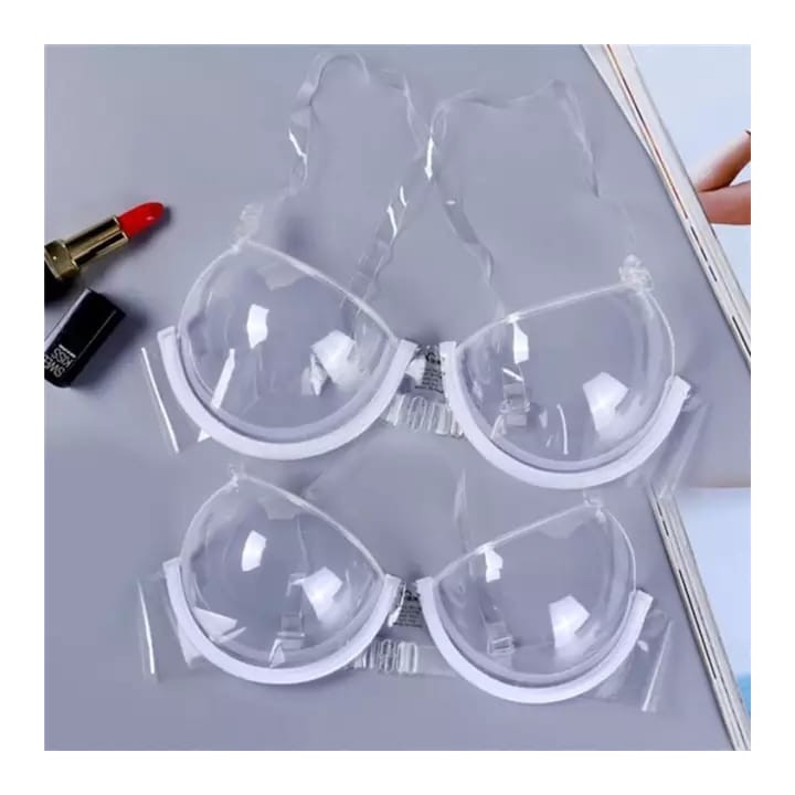 Crystal Clear Transparent Plastic Bra for Women