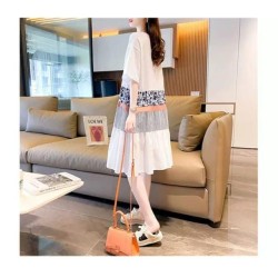Western Couture™ Imported Patchwork Style Graphic Long T-Shirt Dress