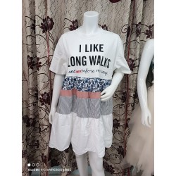 Western Couture™ Imported Patchwork Style Graphic Long T-Shirt Dress