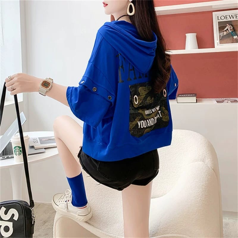 Western Couture™ Imported Short Sleeves Elegant Hooded T-Shirt