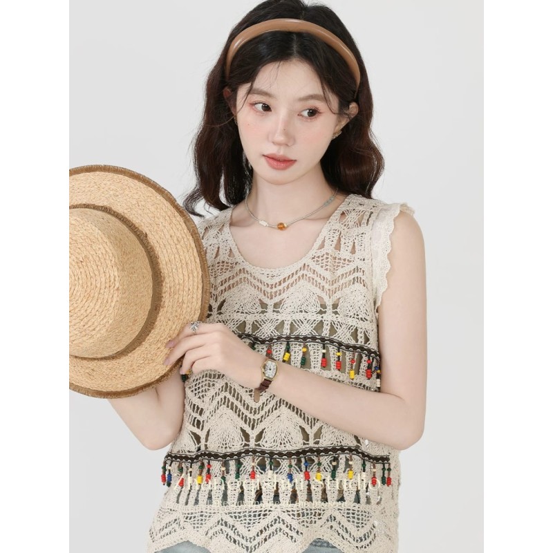 Western Couture™ Imported Crochet Sleeveless Crop Top