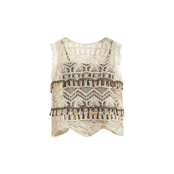Western Couture™ Imported Crochet Sleeveless Crop Top