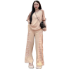 Western Couture – Imported Short Sleeve Top and Wide Leg Pant (Pockets Included) 2 Pc Letter Print Coord Set