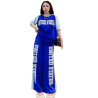 Western Couture – Imported Short Sleeve Top and Wide Leg Pant (Pockets Included) 2 Pc Letter Print Coord Set