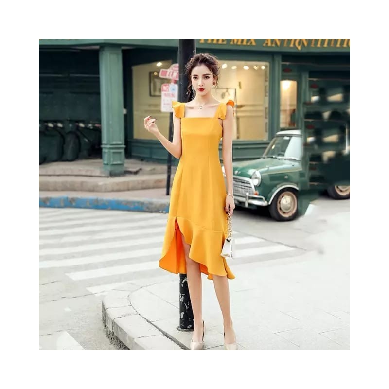 Western Couture – Imported Elegant Party Wear Ruffled Summer Dress (2 Styles)