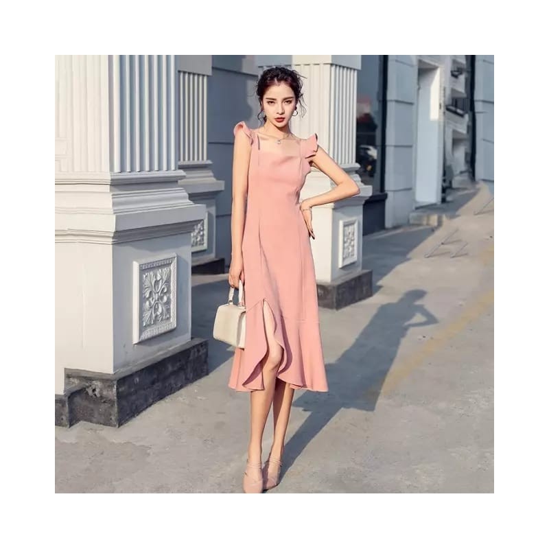 Western Couture – Imported Elegant Party Wear Ruffled Summer Dress (2 Styles)