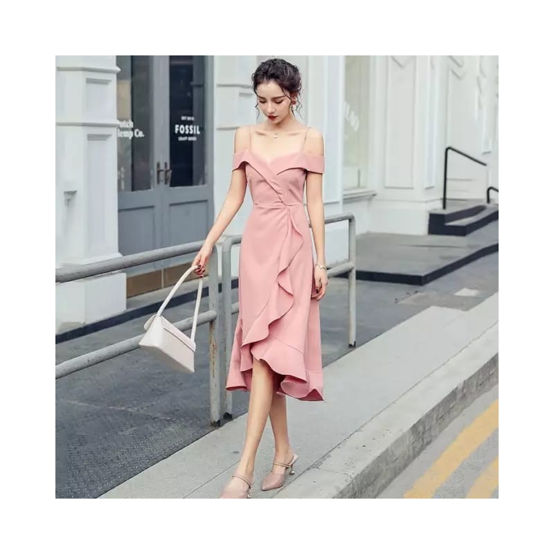 Western Couture – Imported Elegant Party Wear Ruffled Summer Dress (2 Styles)