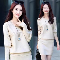 Western Couture Imported Soft Woolen Knitted Top and Skirt Coord Set