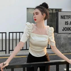 Western Couture Imported  Stylish Short Sleeves Party Wear Top
