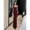 Western Couture™ Imported Sequin Strapless Mermaid Gown | Maroon Corset Prom & Evening Party Dress