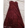 Western Couture™ Imported Sequin Strapless Mermaid Gown | Maroon Corset Prom & Evening Party Dress