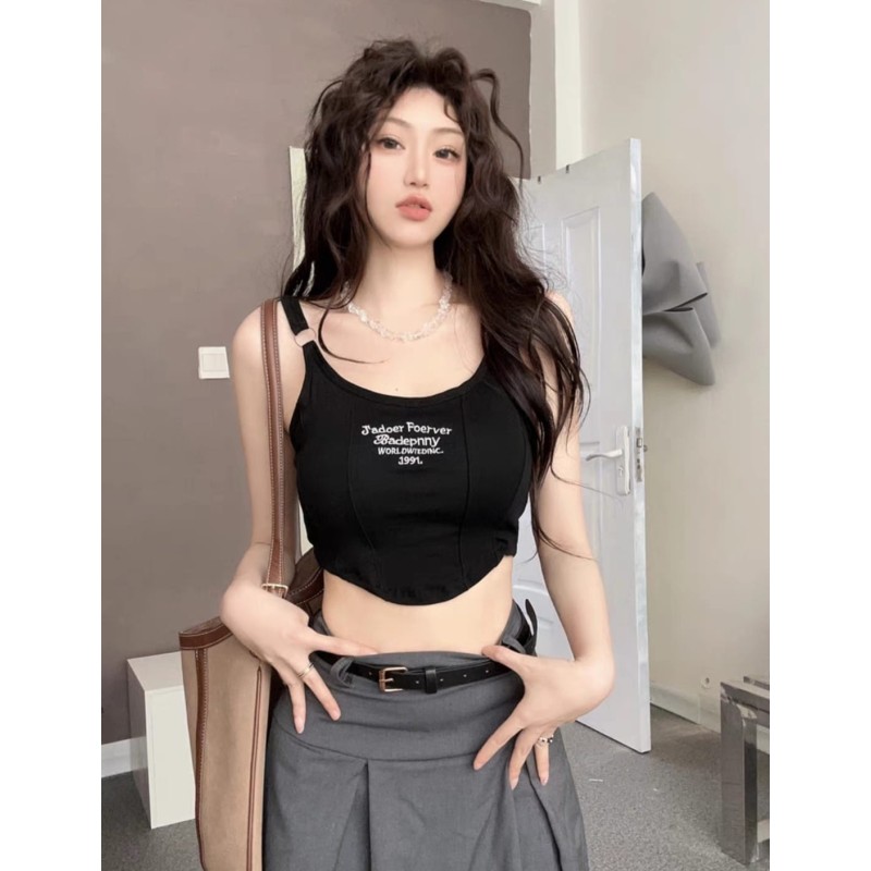 Western Couture Imported Glamorous Tank Top with Chest Pads