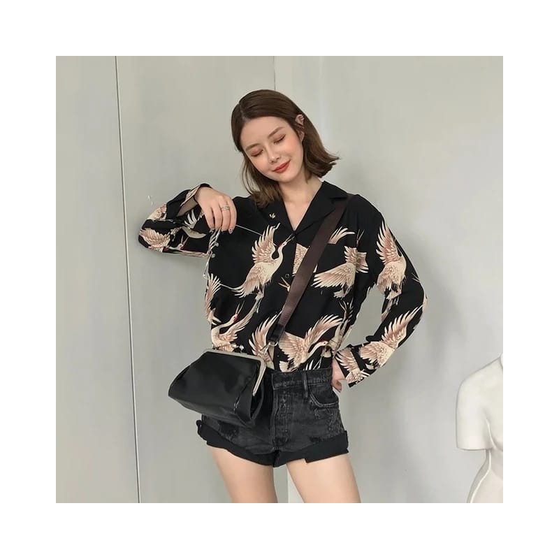 Western Couture Imported Summer Full Sleeves Japanese Print Shirt Western Couture Imported Summer Full Sleeves Japanese Print Shirt