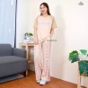 Imported Short Sleeve Top and Wide Leg Pant (Pockets Included) 2 Pc Letter Print Coord Set