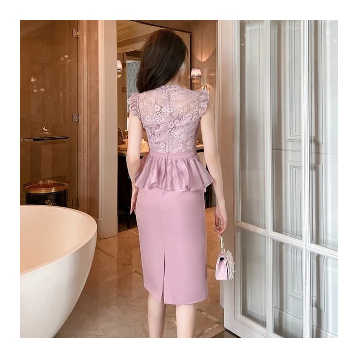 Western Couture Imported Elegant Casual Ruffled Party Wear Dress