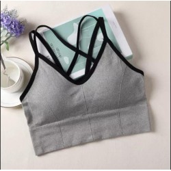 Seamless Beautiful Back Straps Padded Crop Top/ Sport Bralette for Girls
