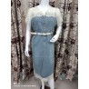 Western Couture – Imported Elegant Stylish Denim Dress with Lace Mesh Detailing