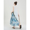 Western Couture – Imported Asymmetric Top & Flared Printed Blue Skirt (2 Pc Elegant Event Special Dress)