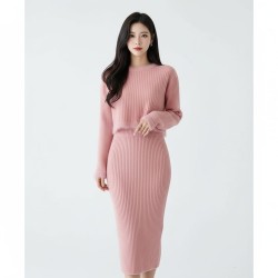 Western Couture Imported Women’s Knitted Sweater Top & Dress Set | Winter Co-ord Set | 2 Piece Dress