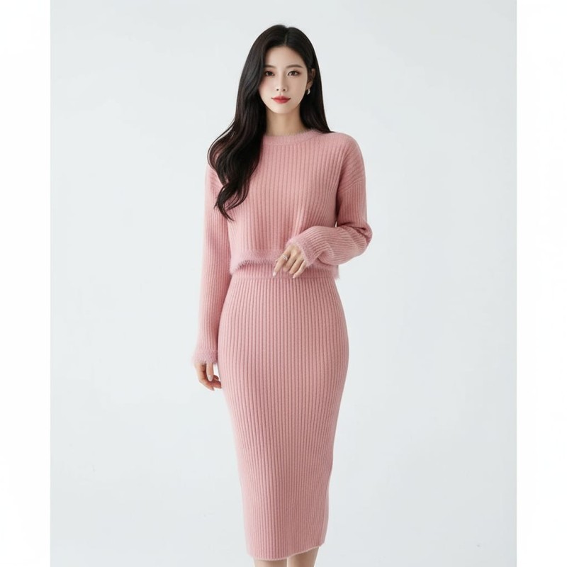 Western Couture Imported Women’s Knitted Sweater Top & Dress Set | Winter Co-ord Set | 2 Piece Dress