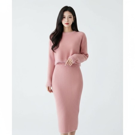 Western Couture Imported Women’s Knitted Sweater Top & Dress Set | Winter Co-ord Set | 2 Piece Dress