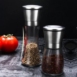 LUXEVER Premium Manual Spice Crusher – Stainless Steel & Glass | Big & Small Sizes