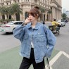 Imported   Fashion Streetwear Famous Cartoons Print Denim Jacket for Women
