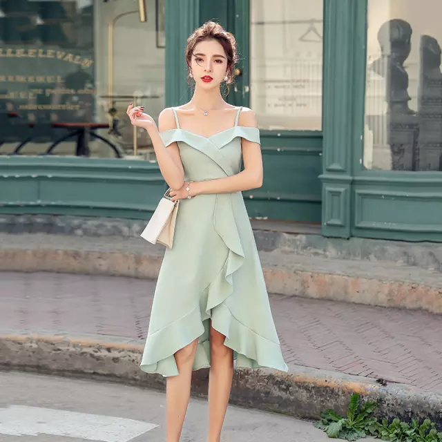 Western Couture Ruffle Midi Dress - Mint Full Length