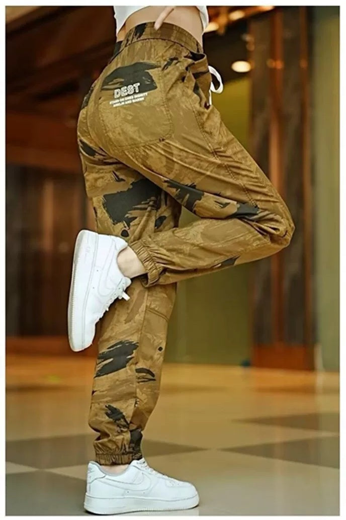 Western Couture Military Print Jogger - Black