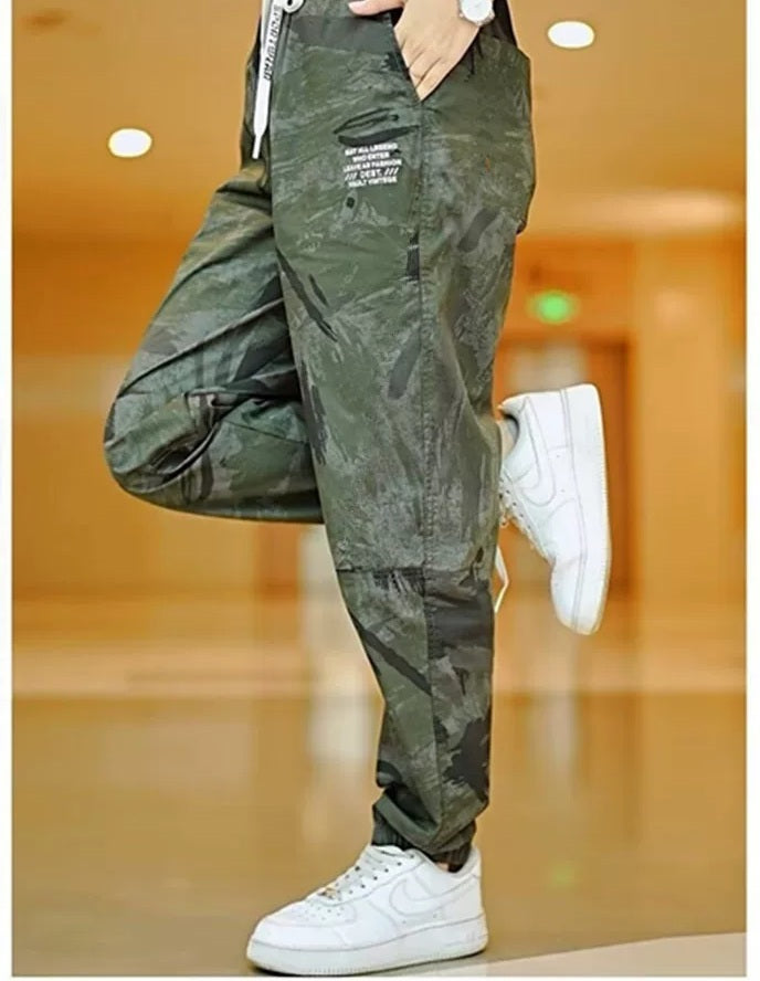 Western Couture Imported Military Print Jogger | Sizes 28–34