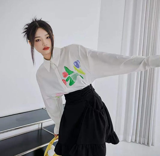 Western Couture Imported Fine Art Printed Full Sleeves Elegant Shirt