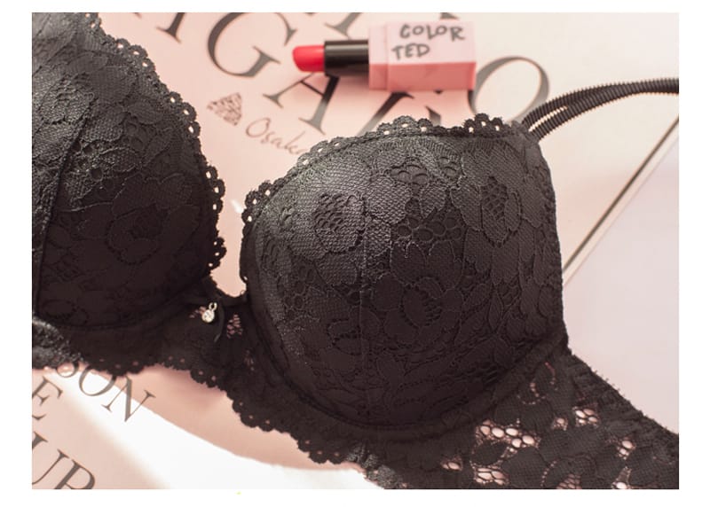 Western Couture Luxe French Floral Lace Push-Up Bra & Panty Set