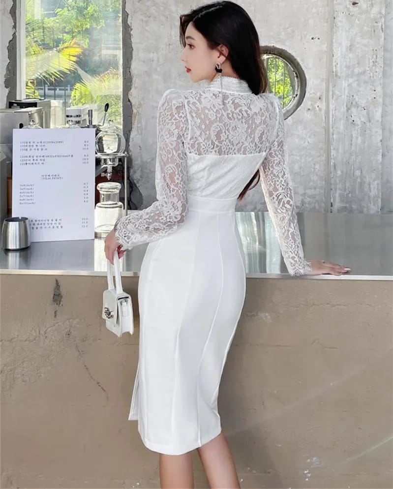 Authentic ZYHT Premium Crystal Beaded Long Sleeve Midi Dress by Western Couture