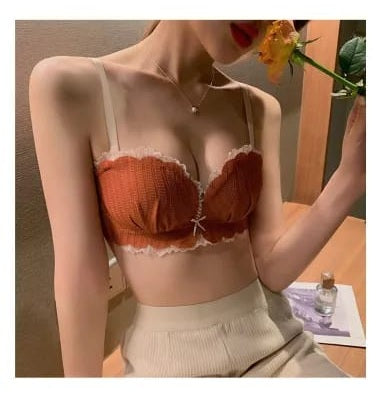 Western Couture Women's Padded Lace Bra - Wire-Free Comfort Everyday Bra