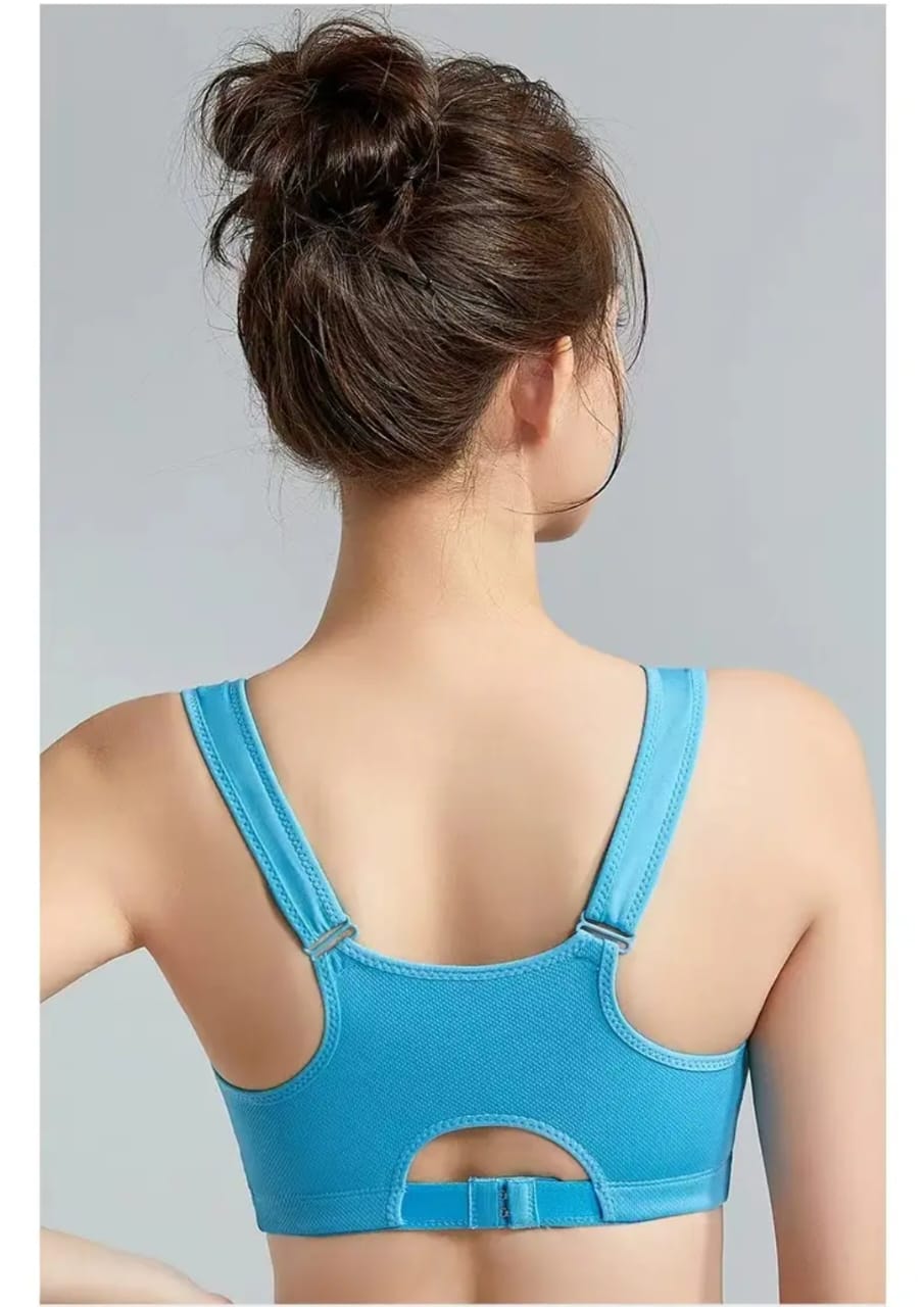 Western Couture Women's High-Impact Front-Zip Sports Bra - Padded Yoga Bralette