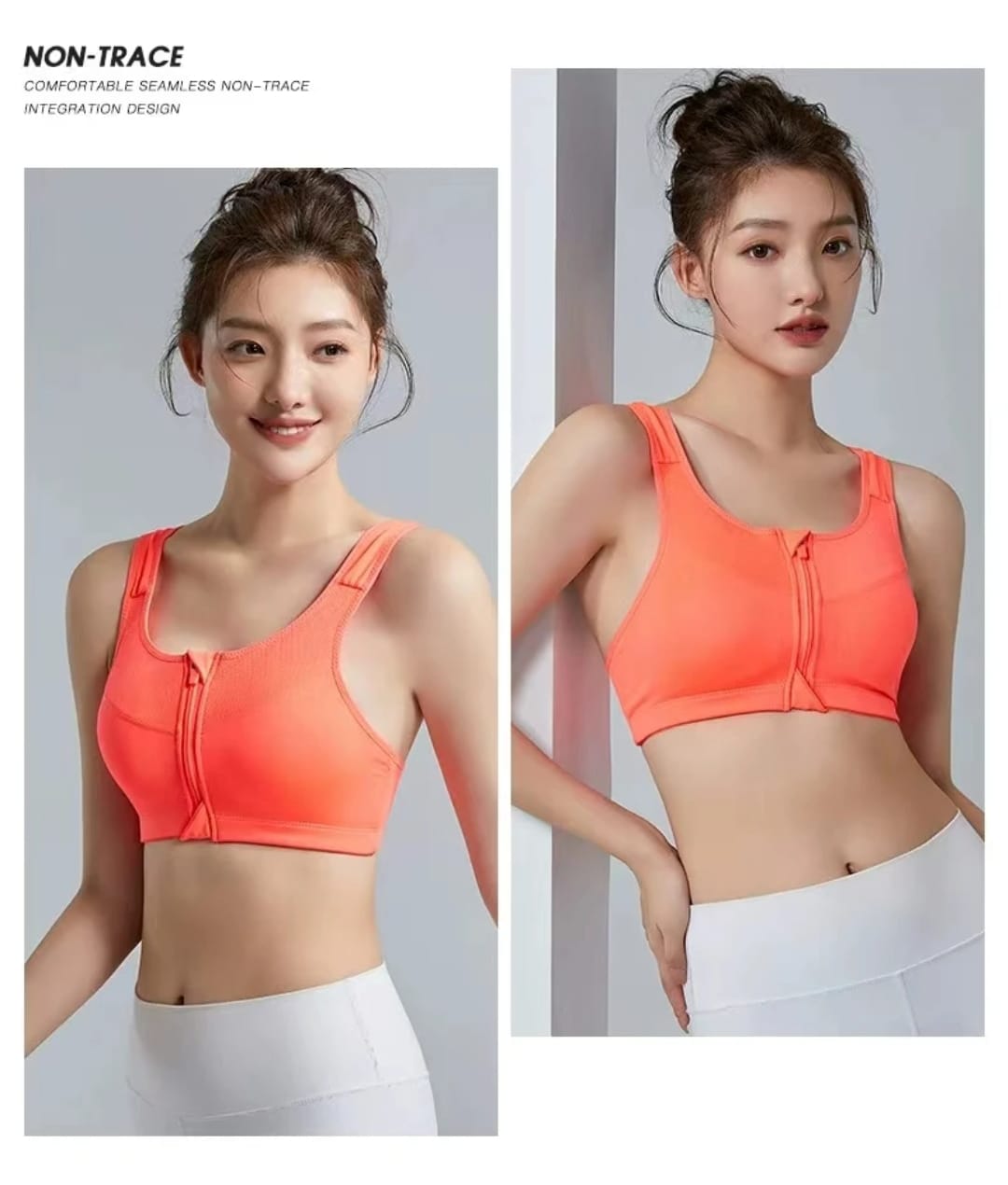 Western Couture Women's High-Impact Front-Zip Sports Bra - Padded Yoga Bralette
