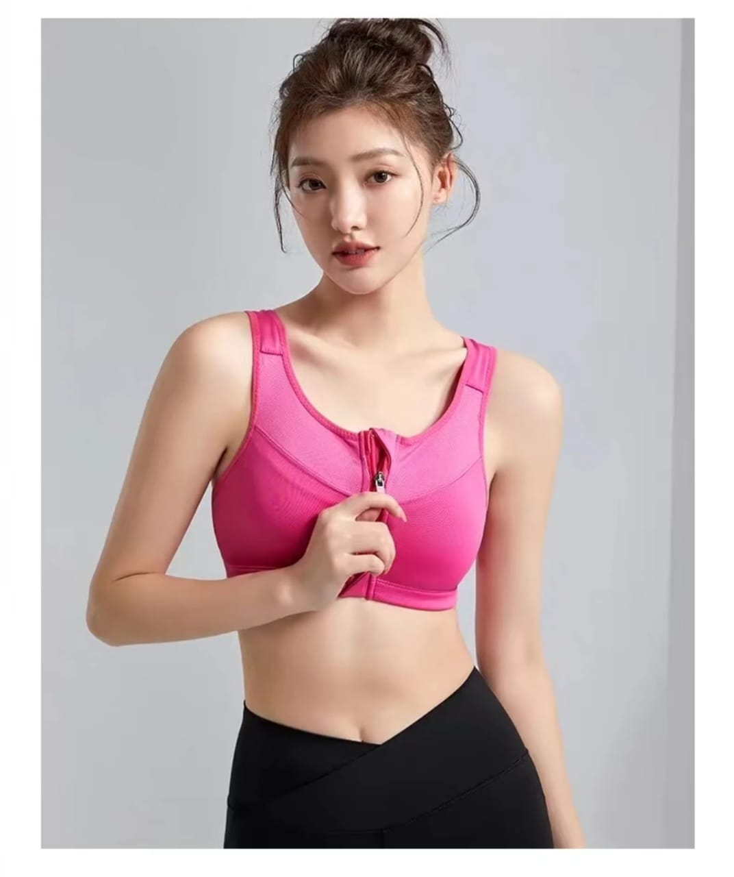 Western Couture Women's High-Impact Front-Zip Sports Bra - Padded Yoga Bralette