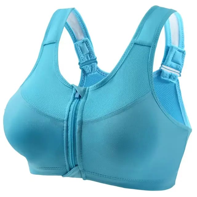 Western Couture Women's High-Impact Front-Zip Sports Bra - Padded Yoga Bralette