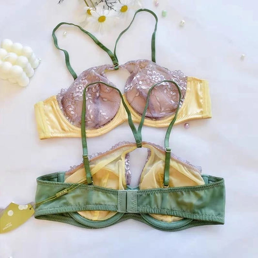 Western Couture Avant-Garde Keyhole Halter Underwired Lace Bra & Panty Set